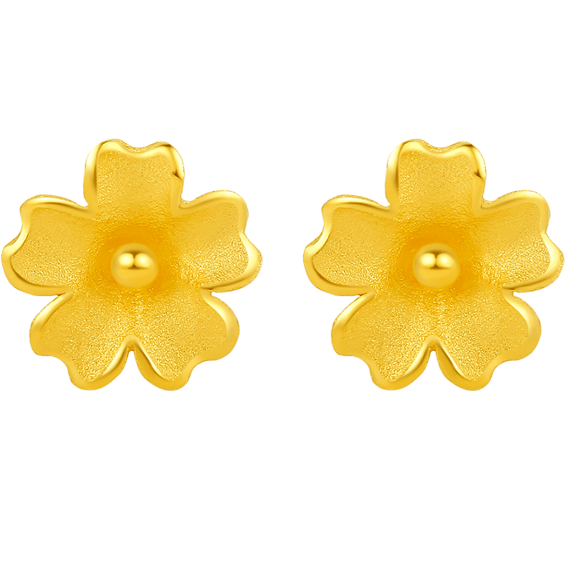 周六福朱槿花黄金耳钉为您而生AG真人国际点亮每一个瞬间(图1)